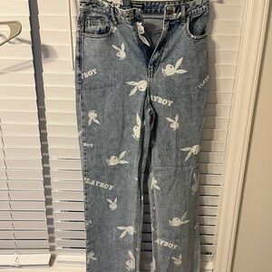 PLAYBOY Women's Light Blue Straight Leg Jeans